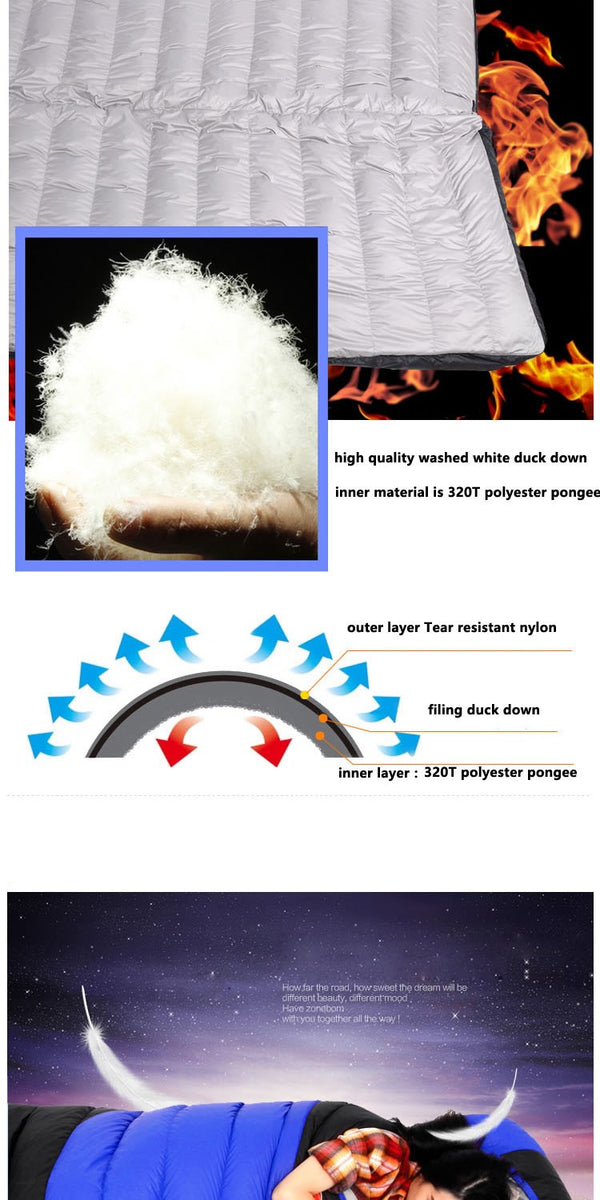 Ultralight Envelope Duck Down Sleeping Bag