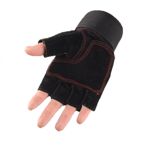1 Pair Half Finger Gym Gloves Non-slip Breathable