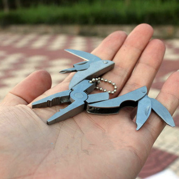 Multi-functional Folding Plier Clamp Keychain