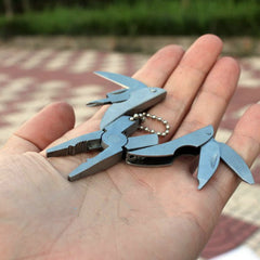 Multi-functional Folding Plier Clamp Keychain