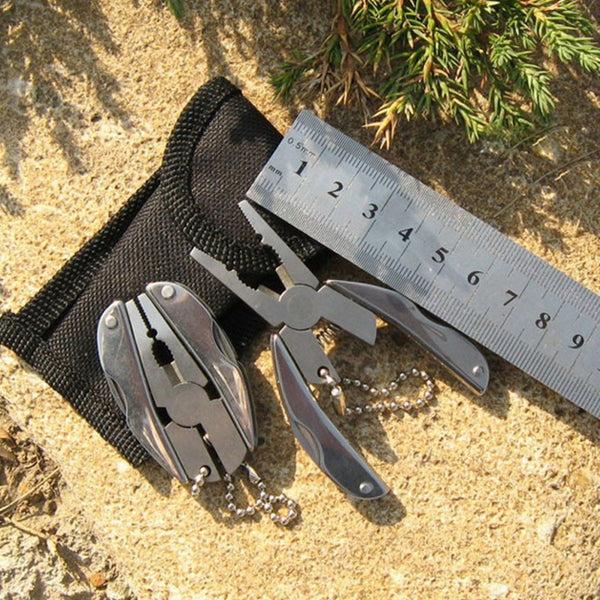 Multi-functional Folding Plier Clamp Keychain