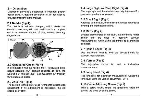 Professional Geological Lightweight Military Pocket Compass
