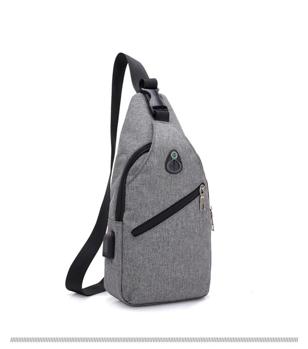 USB charging anti theft chest crossbody bag
