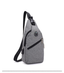 USB charging anti theft chest crossbody bag