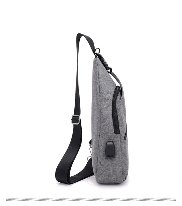 USB charging anti theft chest crossbody bag