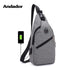 USB charging anti theft chest crossbody bag