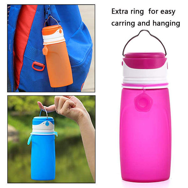 Collapsible USB Rechargeable Water Bottles with LED Light 550ml