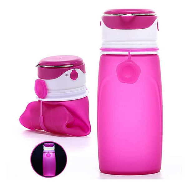 Collapsible USB Rechargeable Water Bottles with LED Light 550ml