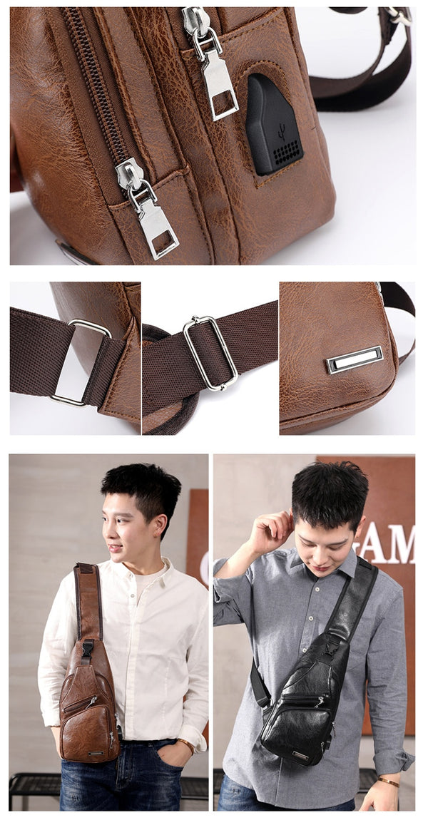 Crossbody  USB Chest Bag