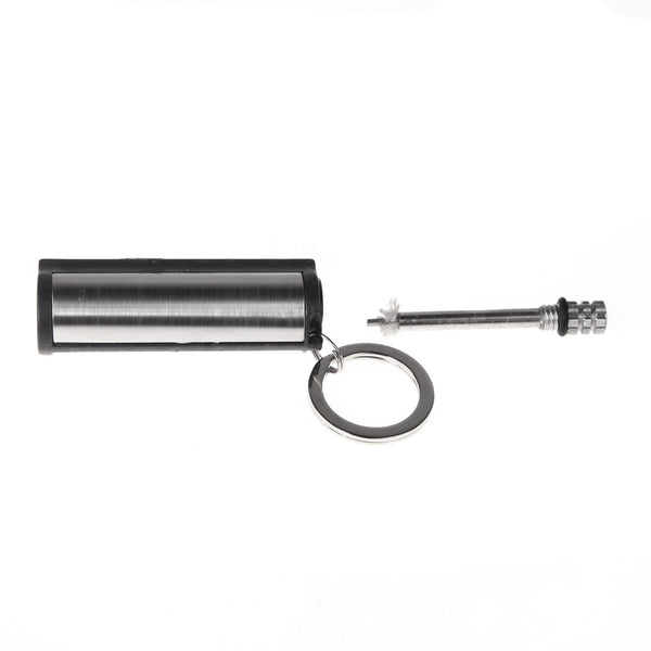 Permanent Match Striker Lighter with Key Chain Silver