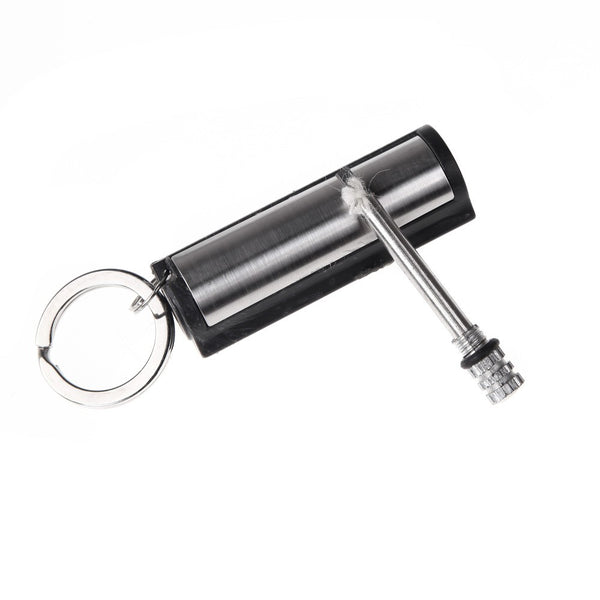 Permanent Match Striker Lighter with Key Chain Silver