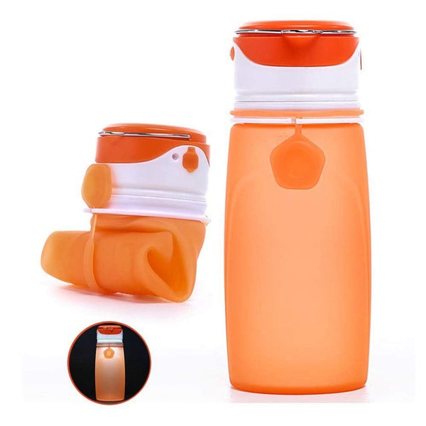 Collapsible USB Rechargeable Water Bottles with LED Light 550ml
